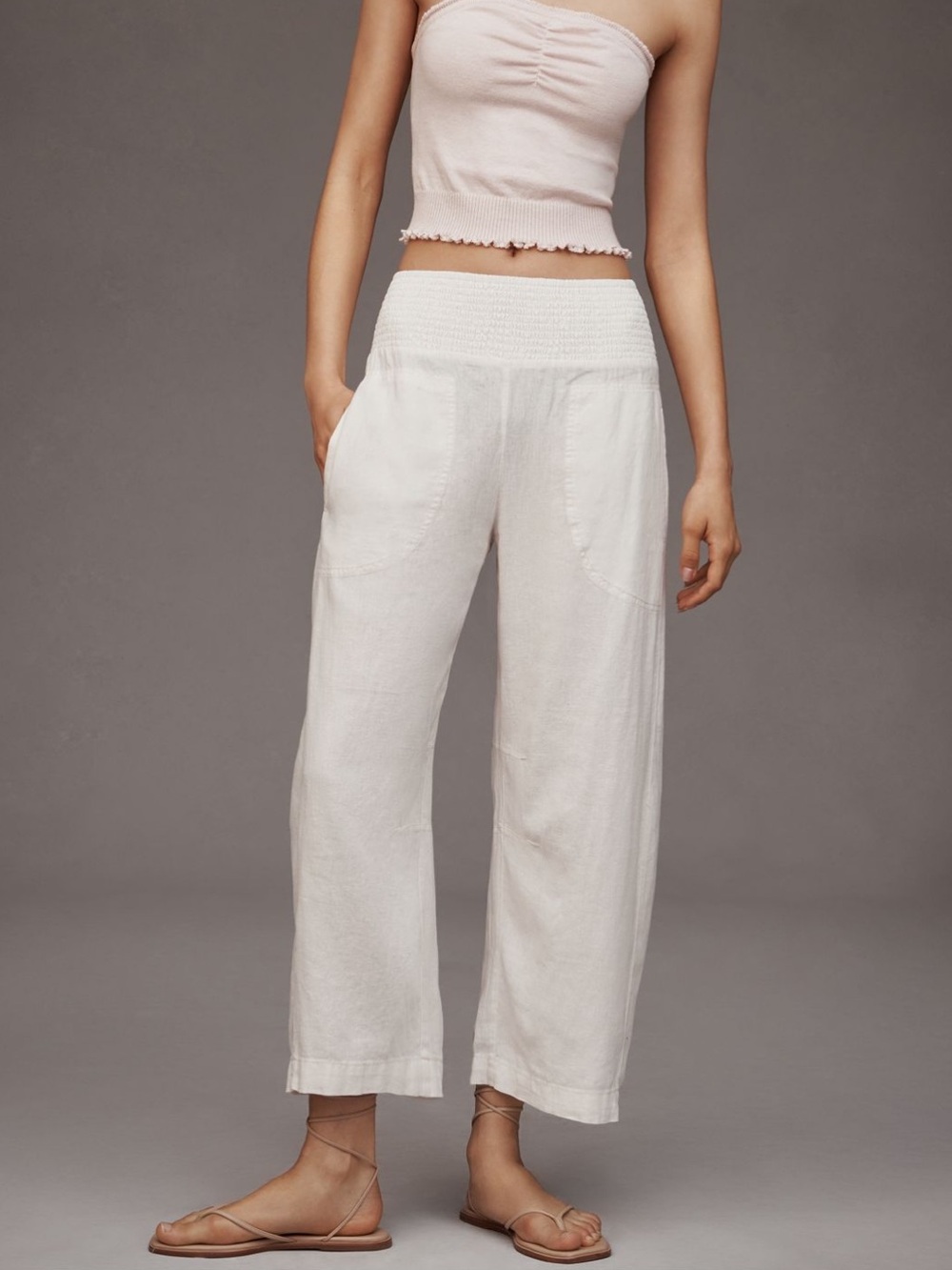 Pilcro x Anthropologie Reese linen blend pull on pants size XS tall